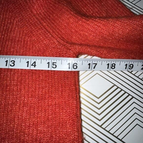 Loft Sweater Dress Sz Small Red Cowl Neck Long Sleeve Christmas Holiday - Picture 6 of 7